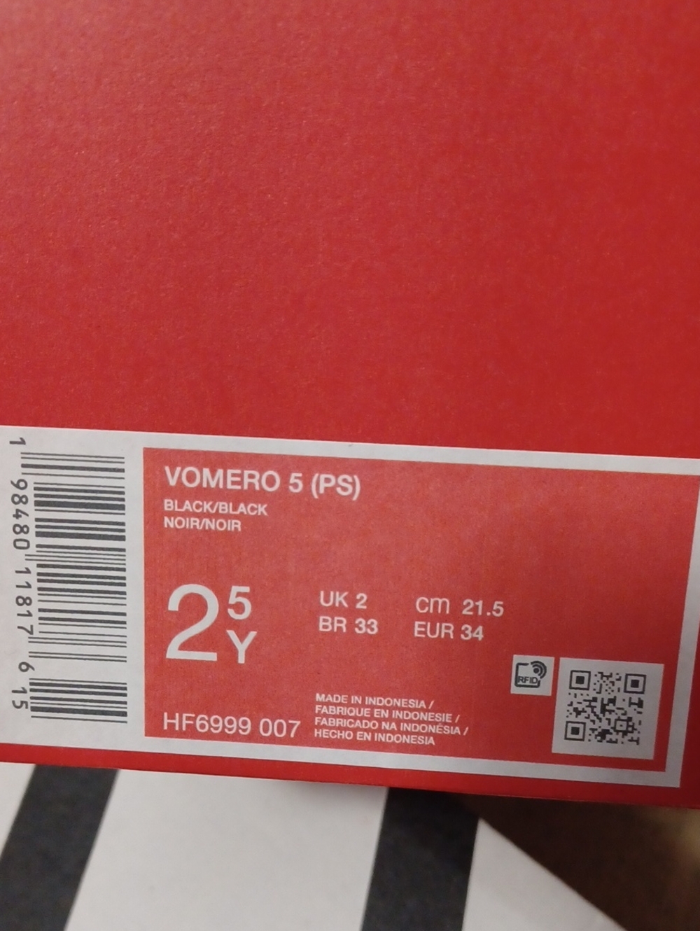 Nike Vomero 5 Preschool Black Athletic Sneakers For Kids Size 2.5Y - Picture 6 of 12